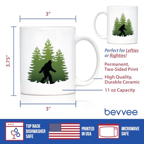 Taza de café Bevvee Bigfoot de cerámica blanca 11oz miniatura 4