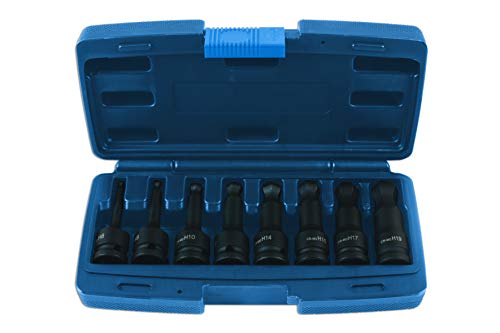 Coffret embouts hexagonaux a rotule 1/2 po Laser 7672 pour mecanique auto et serrage angulaire 8pc