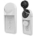 AhaStyle Nest Cam AC Outlet Shelf Wall Mount [White] - [Space Saving Solution with Built-In Cable Channel] [Easy Install with Hardware Included] - for Nest Cam Security Camera