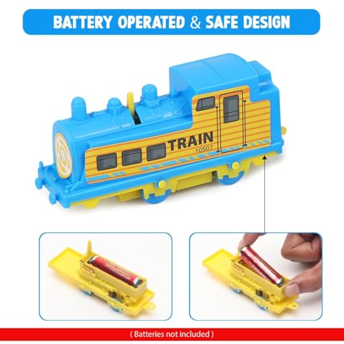 Image of Battery Powered Express Train Toy Set for Boy | Railway Track Set with Engine & Coaches | 14 PCS Educational Play Train Toy