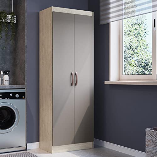 Armário Multiuso 2 Portas Mauí 4090 Móveis Doripel Crema/fumê