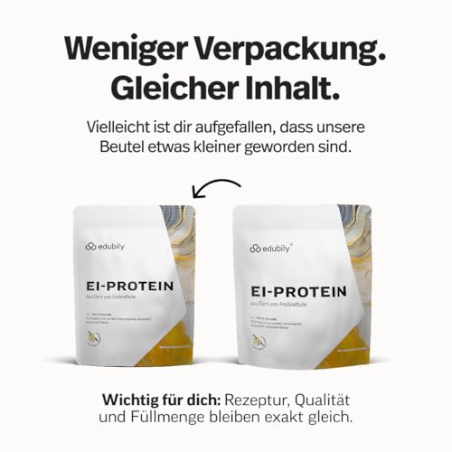 edubily® Eiklar Protein Pulver aus Freilandhaltung - Premium Eiweißpulver ohne Milch - Laborgeprüft (750 g, Salty Vanilla)