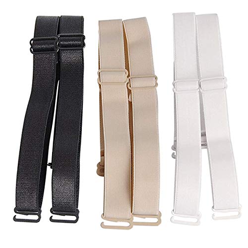 Image of 3 Pairs Bra Strap Replacement Elastic Adjustable Removable Multi Color