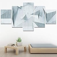 SIGNWIN 5 Panel Canvas Wall Art Modern Art Contemporary Dramatic Geometric Mixed Media Multicolor Patterns for Home Decorations Ready to Hang - 60