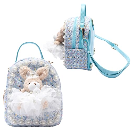 Girls Princess Kids Purse Gifts for Little Girls Toddler rabbit Crossbody Bag Shoulder Bag (blue)