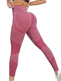 EFRJUWI Polainas de Levantamiento glúteos for Mujeres, Pantalones Yoga for Entrenamiento Gimnasio(Rose Red,S)