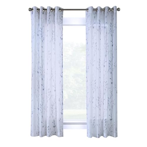 Rideaux de décoration imprimés en 3D avec œillets semi-transparents - 3