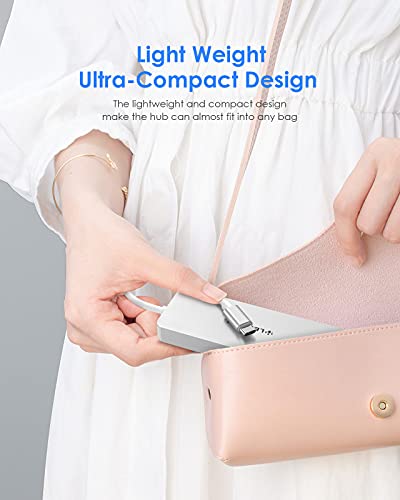 Lention Usb C Hub With 3 Usb 3.0 & Sd/Micro Sd Card Reader Compatible 2022-2016 Macbook Pro, New Mac Air/Ipad Pro/Surface, More, Stable Driver Certified Type C Adapter (Cb-C15, Silver) #TOP5