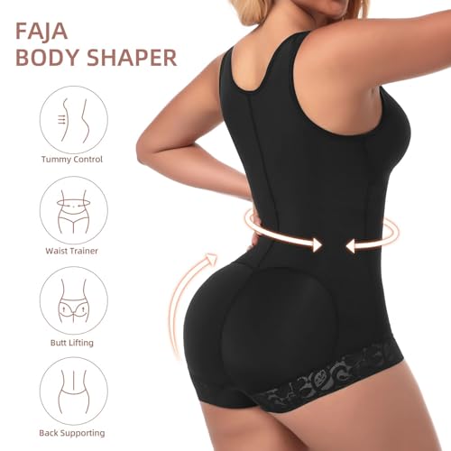 Image of woahee Fajas Colombianas Shapewear for Women Tummy Control Body Shaper Adjustable Straps Compression Bodysuit