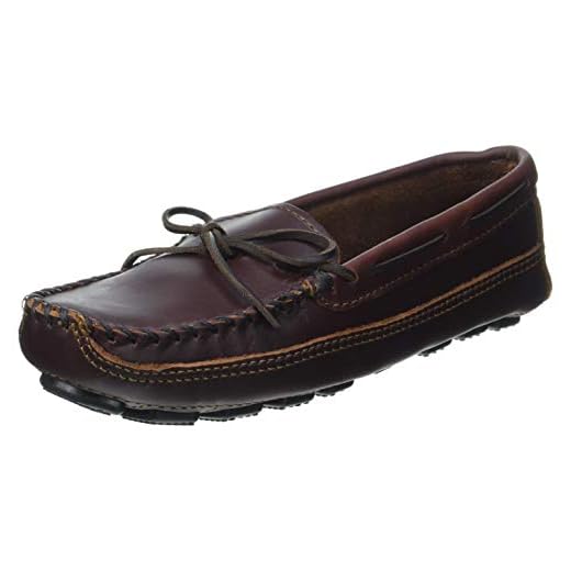 Minnetonka Men’s Double Bottom Cowhide Driving Moc Mocassins, Brown (Brown), 9.5 F M US