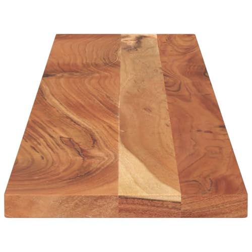 Tablero de mesa de madera de acacia rectangular maciza de 160 x 40 cm 7
