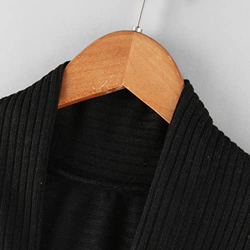 Cardigã de manga comprida para bebês e meninas com frente aberta para outono e inverno sólido longo