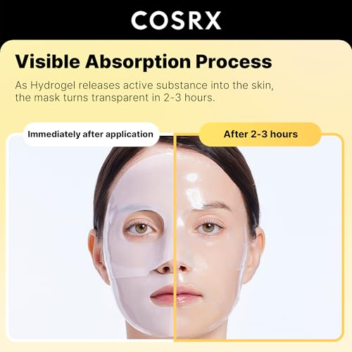 COSRX Advanced Snail Mucin Glass Glow Hydrogel Face Masks Skincare, Collagen Mask, Overnight Peel Off Korean Face Mask for Hydration Boost, Glass Skin Face Mask Korean Skincare, Pack of 3 - Image 2