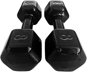 Par Halter 8KG Emborrachado Sextavado Premium Treino Profissional Corpo e Vida Fitness