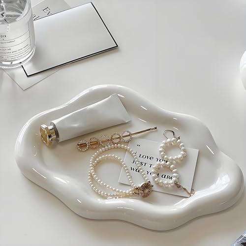 Ceramic Jewellery Dish Trinket Dish Jewelry Tray Cloud Shape Tray Perfume Tray Rings/Earrings/Bracelets/Watch/Keys Tray for Valentine's Day//Mother's Day/Birthday Gift (White) - Cosy Home Interiors Ceramic Jewellery Dish Trinket Dish Jewelry Tray Cloud Shape Tray Perfume Tray Rings/Earrings/Bracelets/Watch/Keys Tray for Valentine's Day//Mother's Day/Birthday Gift (White) - Image 2