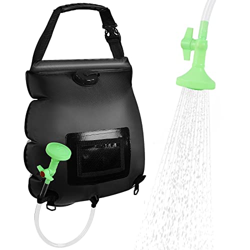 Portable Shower for Camping, Solar Shower Bag Heating Camping Shower Bag 20L Sun Shower with Hot Water Removable Hose & Switchable Shower Head Outdoor Shower Bag Camping Traveling Hiking Clearance