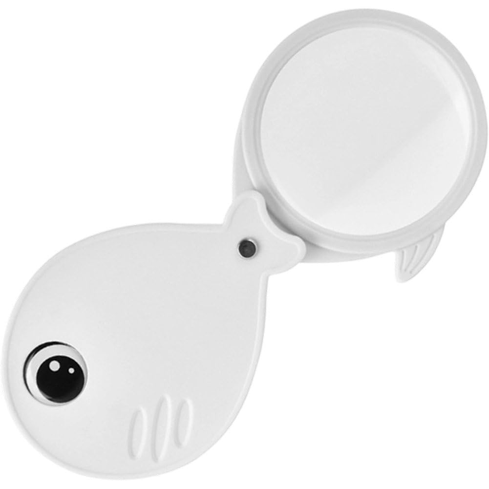 Fituenly 8x Owl Pattern Travel Magnifier, Ergonomic Foldable Magnifying Glass with Abs Construction, Compact Pocket Magnifier for Jewelry Repair Book