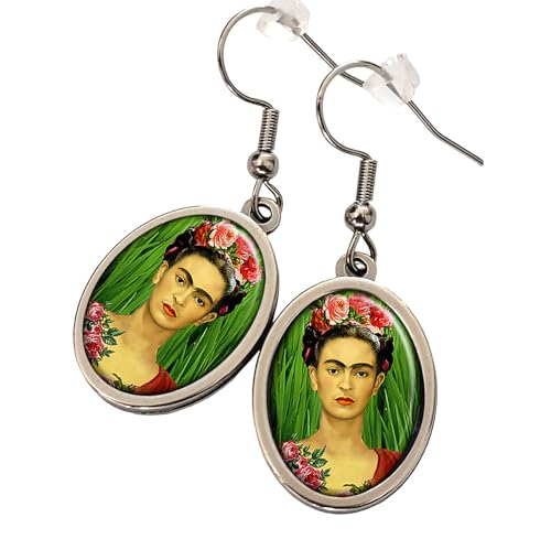 Boucles d'oreilles Artiste peintre mexicaine Viva la vida rose bijoux cadeau (vert)