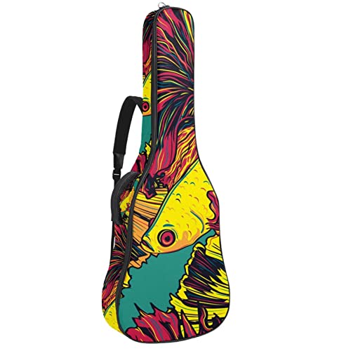 Sac à dos guitare acoustique étanche fleurs de cerisier 42.9x16.9x4.7 in avec organiseur