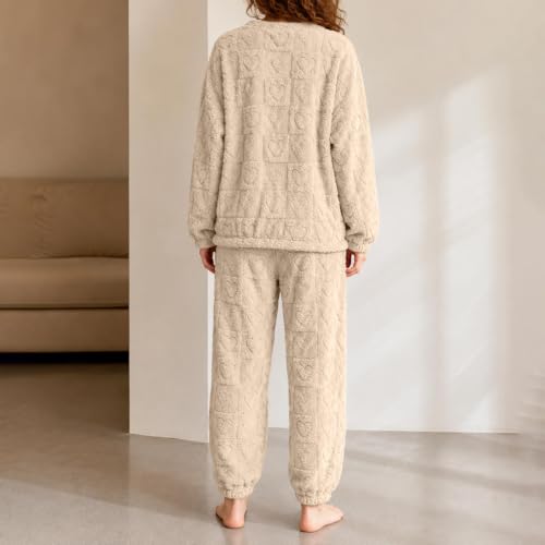 Piuwrlz Women's Heart Pattern Fleece Pajama Set - image 9