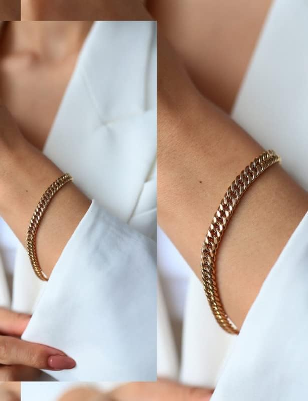 Miniatura 3 de 925 Sterling Silver Cuban Bracelets 58mm Silver Bracelets for women Cuban Link Bracelet for men 6.5-9 Inches