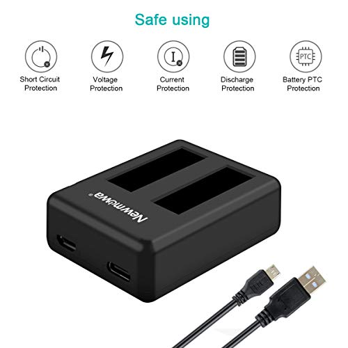 Newmowa Replacement Battery(2 Pack) and Dual USB Charger for Insta 360 ONE X