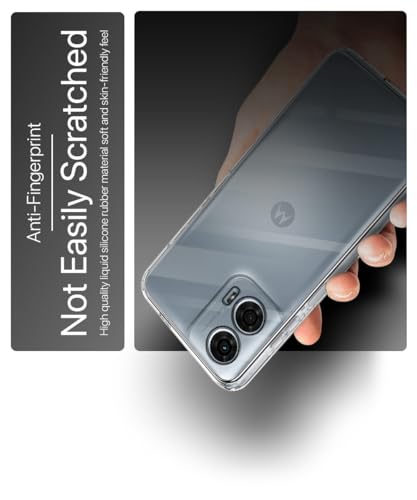 Image of WOW IMAGINE Crystal Clear Transparent Back Case Cover for Motorola Moto G24 Power 5G | Full Device & Camera Protection Shockproof TPU Silicone Back Cover Case - Transparent