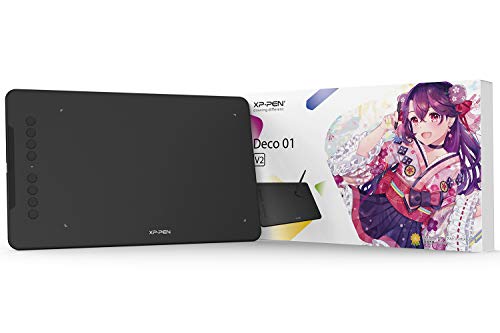 XP-Pen ペンタブ Decoシリーズ 10x6.25インチ 傾き機能対応 カスタマイズ エクスプレスキー8個 2019イラストコンテスト記念品 Deco01 V2
