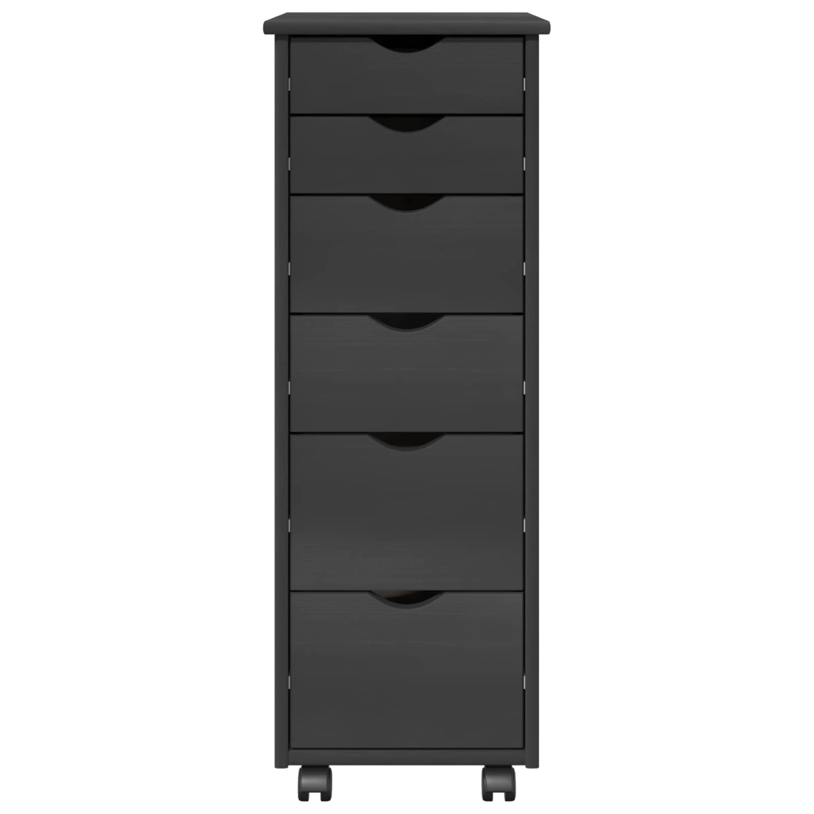 Armadio a rotelle grigio, 34 x 39 x 93,5 cm, in legno di pino