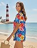 YOGINGO Hawaiian Shirt for Women, Tropical Short Sleeve Beach Vacation Top, Casual Aloha Button Down Blouse #2
