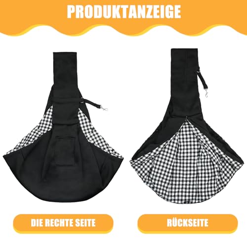 Hundetragetasche, Hunderucksack Bis 7,5kg mit Hundeknochen-Anhänger, Tragbare Verstellbar Hunde Tragetasche, für Kleine Haustier, Spaziergang Aktivitäten Im Ausflüge und Freien(Schwarz)