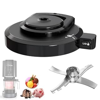 Outer Bowl Lid with Paddle for Ninja NC301 Ice Cream Maker, Reusable Creami Lid Replacement with Blade, Creami Replacement Parts Compatible with NC299AMZ/NC301/NC300/NC201/NC101 Series