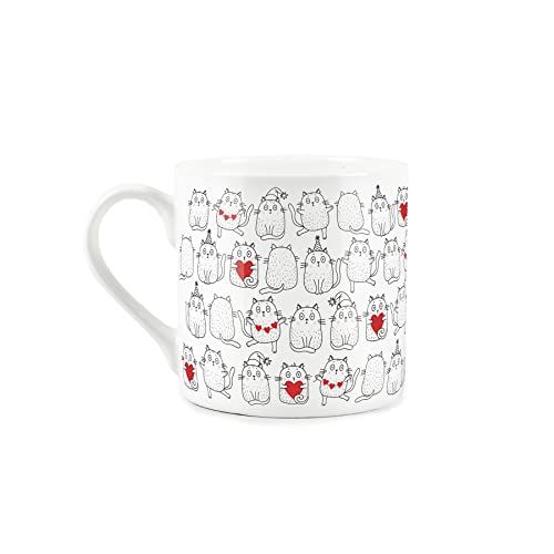 Purely Home Cat Love Anniversary Mug - I Would Spend All 9 Lives with You - Fine Bone China White Coffee/Tea Present Romantic Gift - Image 2