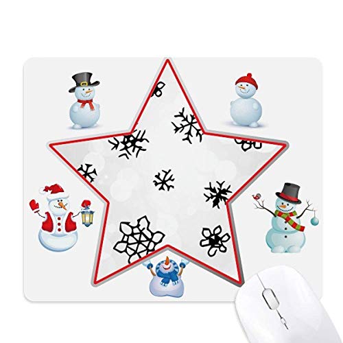 Tapis de souris peint à la main bonhomme de neige et étoiles