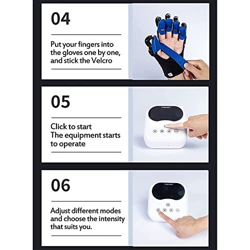 Rehabilitation Robot Gloves Multiple Modes Stroke Hemiplegia Rehabilitation Training Equipmen for Hand Dysfunction Patients Exercise Finger Joint Finger Training Rehab (Right Small)