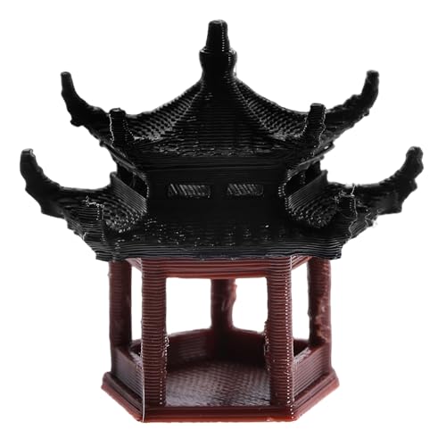 ORFOFE Miniatur Japanischer Pavillon Doppelschicht Fünfeckig Bonsai Aquarium Mikrolandschaft Zen Garten Dekoration 3,5Cm Feengarten Figur Zubehör