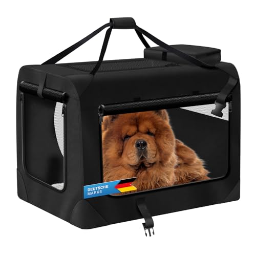 Hunde-Transportbox Tier Hundebox Transporttasche faltbar Hundetasche Haustier-Transport Atmungsaktiv & Wasserabweisend für Hunde & Katzen (XL - 82x60x60 cm)