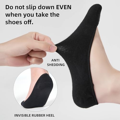 Image of ATBITER No Show Socks Womens Flats - 6 /12 Pairs Non Slip Invisible Ultra Low Cut Liner Footies Socks for Loafer Boat