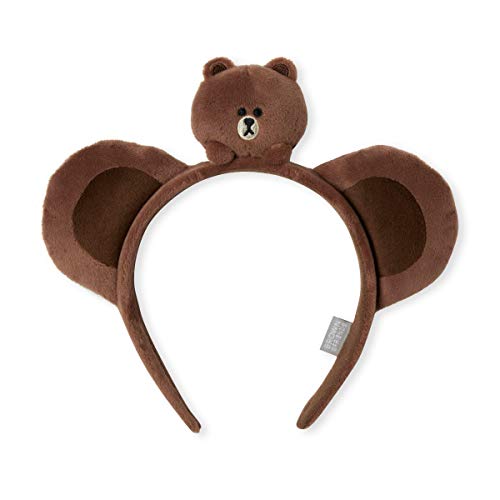 Line Friends BROWN Character Cute Plush Stuffed Animal Ears Headband Hairband for Girls, Brown
