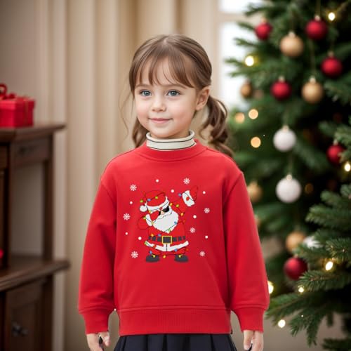 Boys Girls Christmas Sweatshirt Toddler Kids Ugly Xmas Sweater Style Santa Shirt Tops Clothes 1-7 Years4