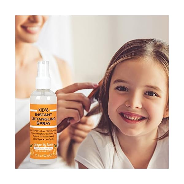 Ginger Lily Farms Salon Formula Kid’s Instant Detangling Spray, Tear-Free Formula, Hair Detangler Spray for Kids, 100% Vegan & Cruelty-Free, 3.3 oz (Pack of 4) - Image 6