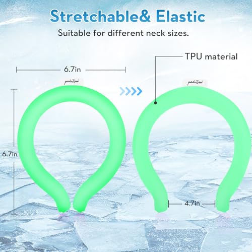 Image of 2PCS Neck CoolingTube, Reusable Ice Coolers Wearable Body CoolingProducts, Neck Coolers for HotWeather Relief for Hot Flashes and Summer (Green*2)