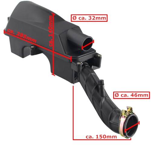 Area1 Ersatz Luftfilter + Luftfilterkasten GY6 50ccm China 4Takt 10 Zoll Kompatibel mit Explorer AGM RS Yiying 50QT/139QMA/QMB