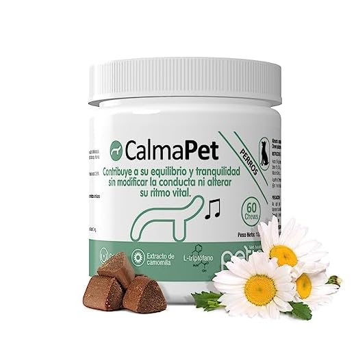 petia Vet health - Calmapet - Complemento alimenticio Que Relaja y Calma a tu Perro de Forma Natural - 1 Bote 60 Chews
