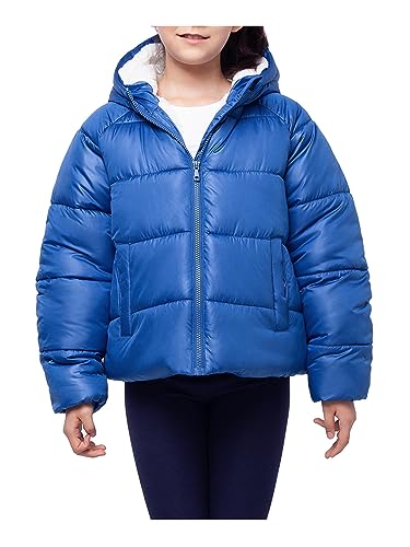 Rokka&Rolla Girls' Heavyweight Puffer Jacket Sherpa Lined Winter Coat3