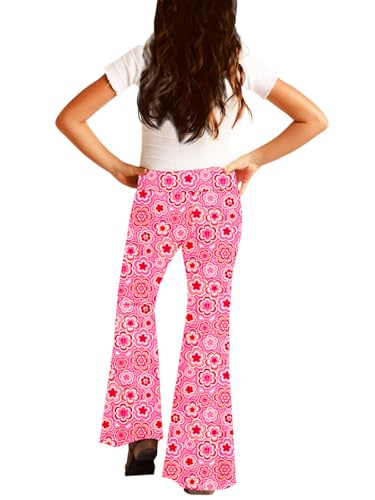 Image of Deerose Girls Halloween Hippie Bell Bottom Pants High Waist Flare Pants 5-14 Years
