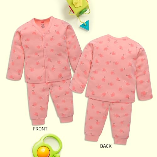 Image of LuvLap Baby Boys & Girls Full Sleeve100% Cotton Jhabla & Pyjama Sets Pack of 2