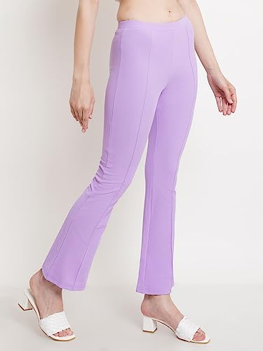 Image of POPWINGS Casual Solid Regular Fit Solid Trouser for Women || Pull On Trouser for Women || Semi-Formal Work Women Trouser for Summer || Stylish Western Trouser