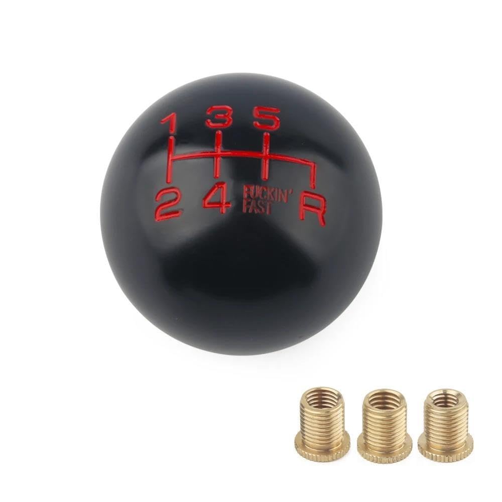 Hyasdbwe Type 3 Aluminum Alloy Black 6 Speed M10x1.5/M10x1.25/M8x1.25 Gear Shift Knob For Manual Transmission Gear Shifter Parts(Type 3)
