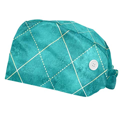 Chapeaux bouffants JDEZ (lot de 2) avec motif marbre vert et bandeau